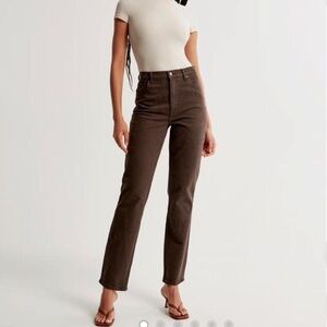 Abercrombie & Fitch Brown high rise 90s straight jeans